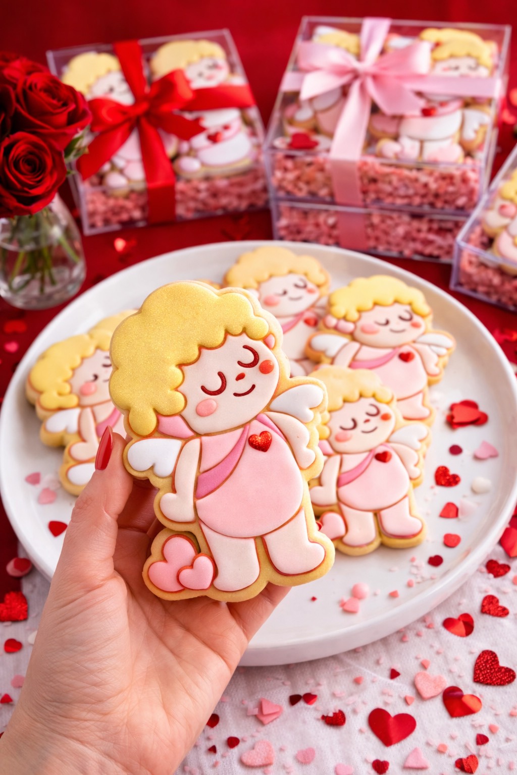 Cortador y sello de galleta Cupido del amor y amistad para fondant reposteria, galletas, masa fria y manualidades.