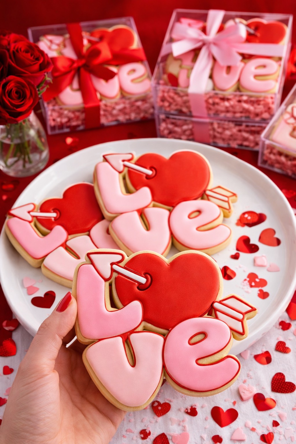 Cortador y sello de galleta LOVE amor y amistad para fondant reposteria, galletas, masa fria y manualidades.