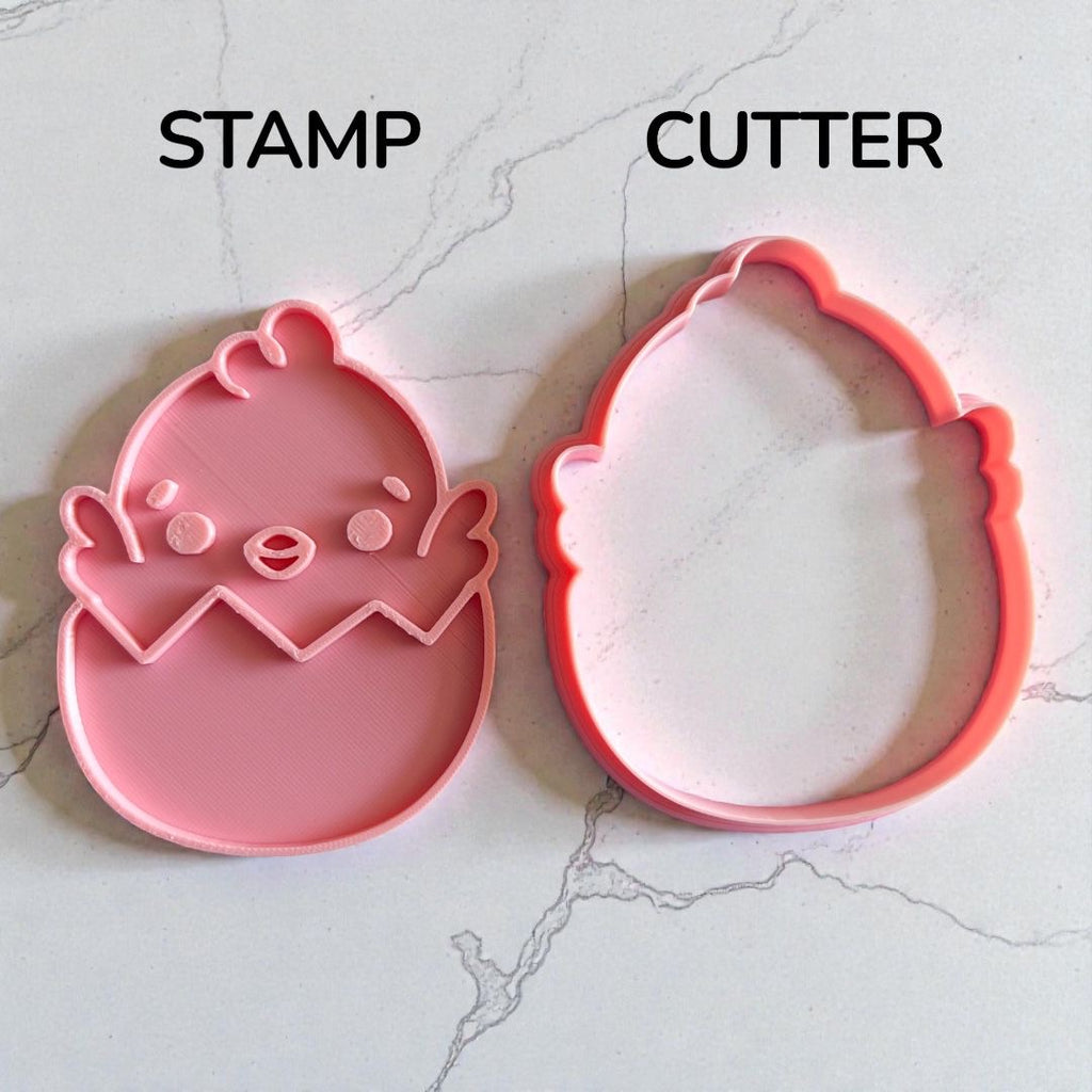 Cortador y sello de galleta Pollo pascua para fondant reposteria, galletas, masa fria y manualidades.
