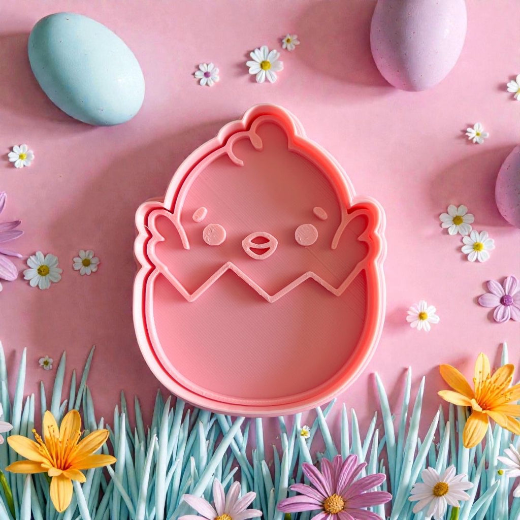 Cortador y sello de galleta Pollo pascua para fondant reposteria, galletas, masa fria y manualidades.