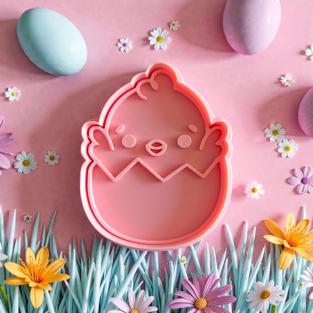 Cortador y sello de galleta Pollo pascua para fondant reposteria, galletas, masa fria y manualidades.