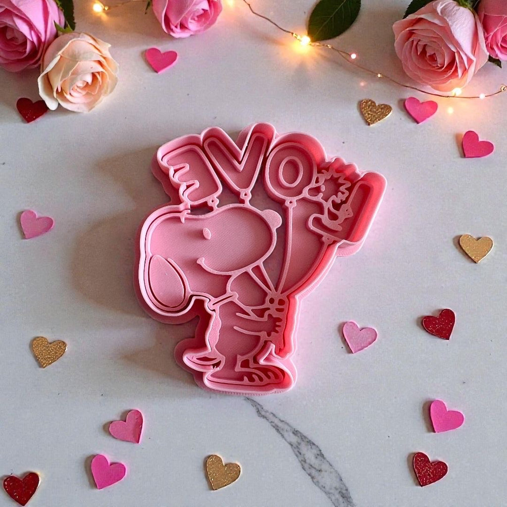 Cortador y sello de galletas Perro dibujo animado para fondant reposteria, galletas, masa fria y manualidades.