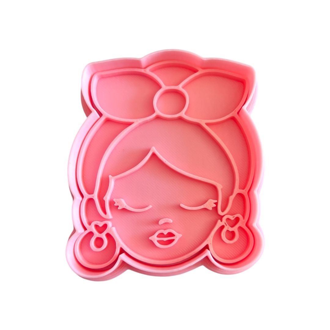Cortador y sello de galleta Dia de la Mujer para fondant reposteria, galletas, masa fria y manualidades.