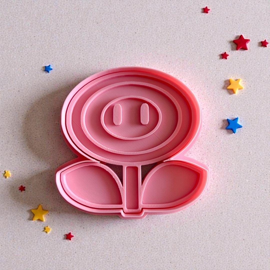 Cortador y sello de galleta Planta de Mario Pelicula para fondant reposteria, galletas, masa fria y manualidades.