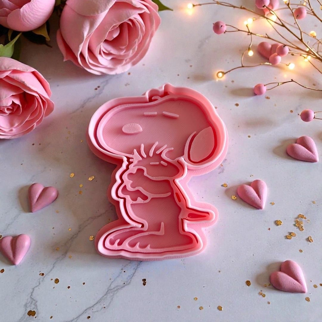 Cortador y sello de galleta Perro dibujo animado con mascota para fondant reposteria, galletas, masa fria y manualidades.