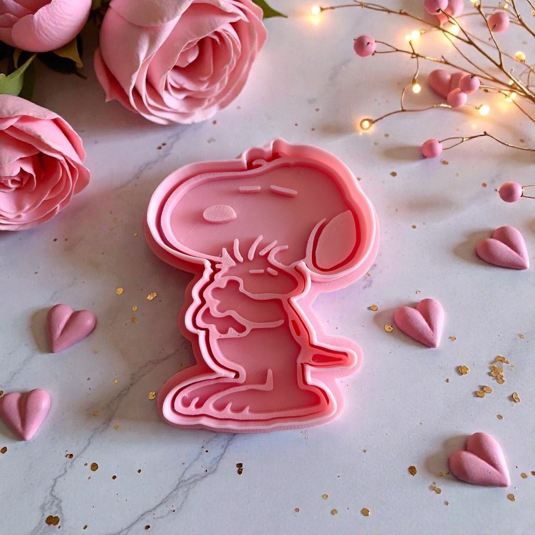 Cortador y sello de galleta Perro dibujo animado con mascota para fondant reposteria, galletas, masa fria y manualidades.