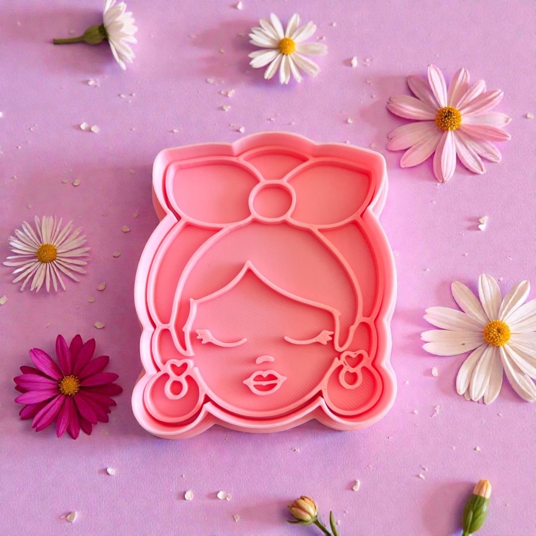 Cortador y sello de galleta Dia de la Mujer para fondant reposteria, galletas, masa fria y manualidades.