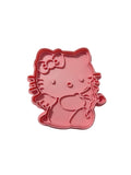 Cortador y sello de galleta Gata Kitty cupido amor y amistad para fondant reposteria, galletas, masa fria y manualidades.
