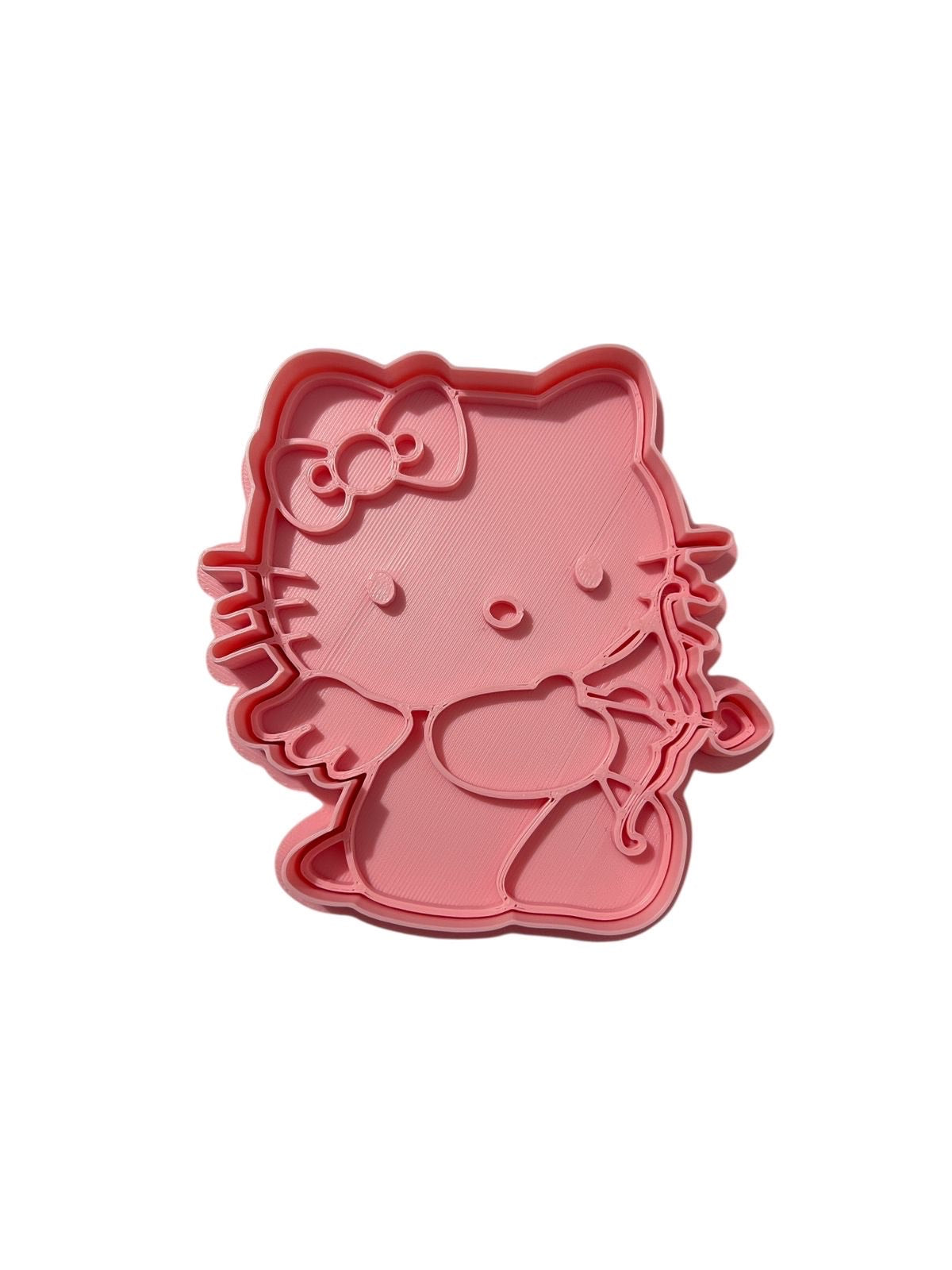 Cortador y sello de galleta Gata Kitty cupido amor y amistad para fondant reposteria, galletas, masa fria y manualidades.