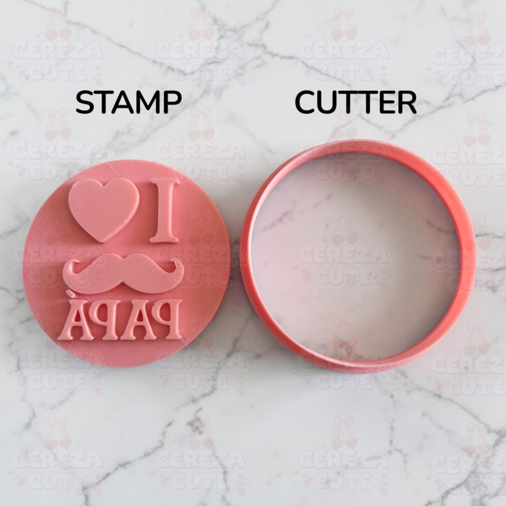 Cortador y sello de galletas STAMP dia del padsre para fondant reposteria, galletas, masa fria y manualidades.