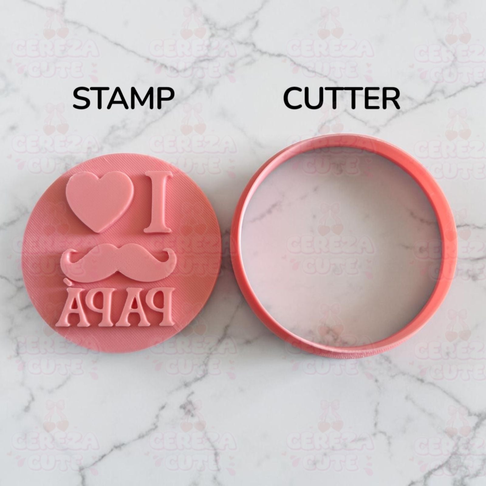 Cortador y sello de galletas STAMP dia del padsre para fondant reposteria, galletas, masa fria y manualidades.