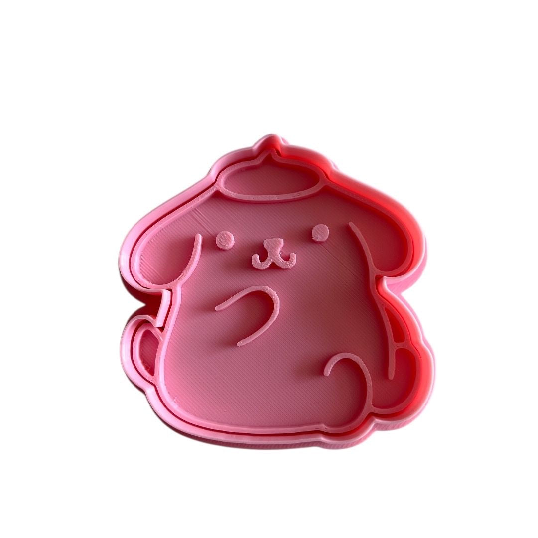 Cortador y sello de galleta Pompompurin Anime para fondant reposteria, galletas, masa fria y manualidades.