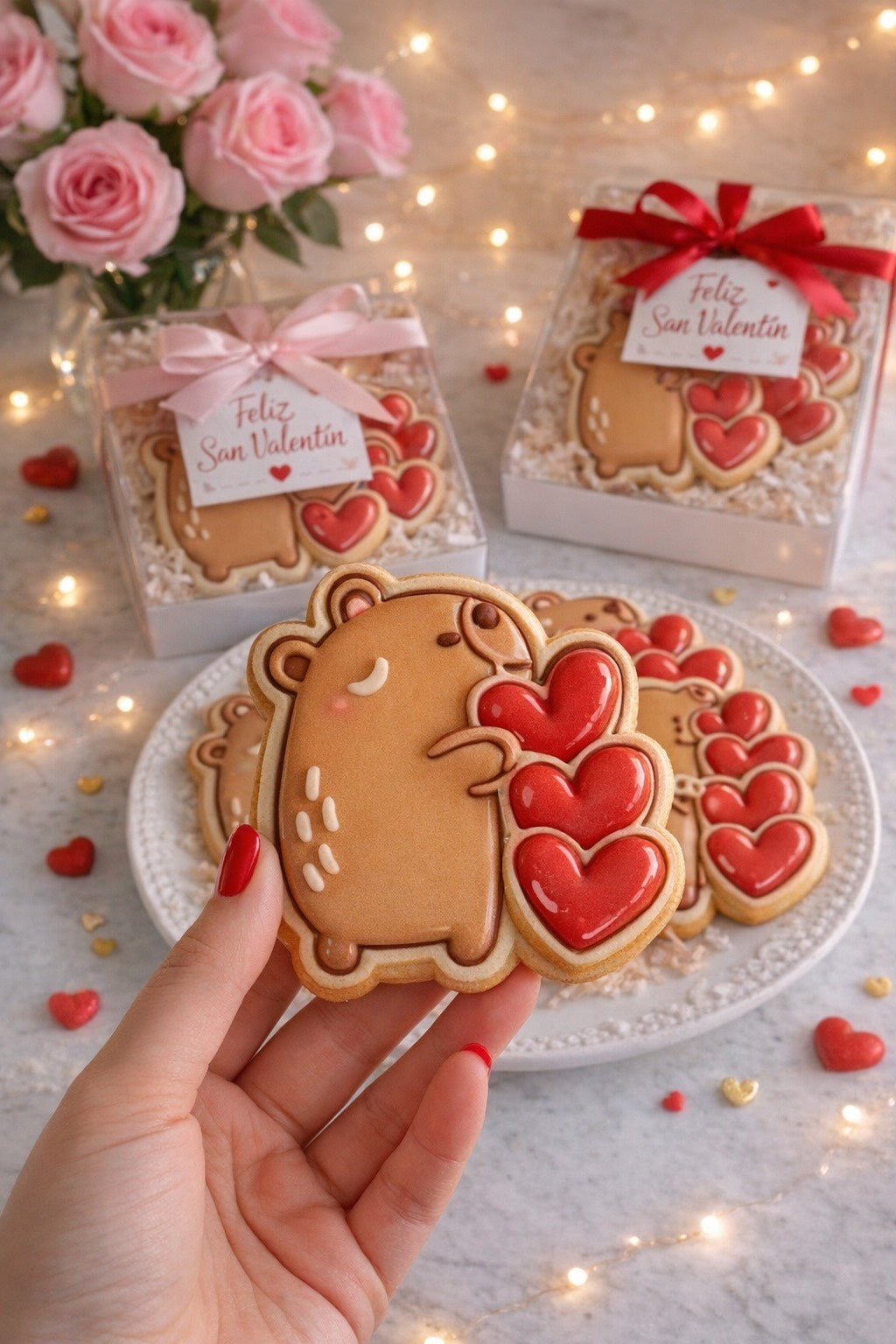 Capibara 3 corazones San Valentin