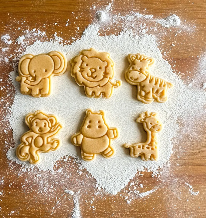 Cortadores y sellos de galletas Set de 6 figuras de Animales de la selva, leon, elefante de 5cm para fondant reposteria, galletas, masa fria y manualidades.