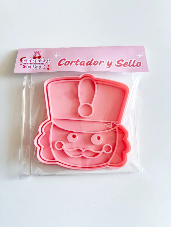 Cortador y sello de galletas de Cascanueces de Navidad para fondant reposteria, galletas, masa fria y manualidades.