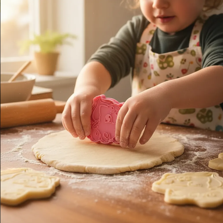 Cortador y sello de galleta Semilla Anime para fondant reposteria, galletas, masa fria y manualidades.
