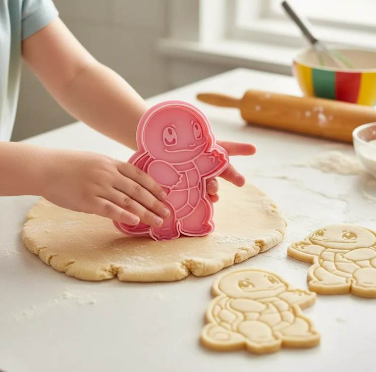 Cortador y sello de galleta Tortuga Anime para fondant reposteria, galletas, masa fria y manualidades.