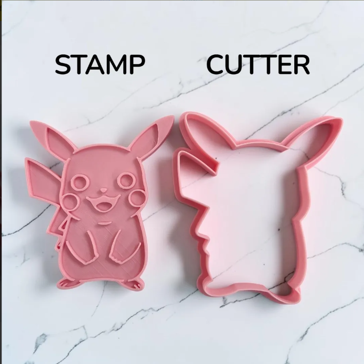 Cortador y sello de galleta Ardilla electrica Anime para fondant reposteria, galletas, masa fria y manualidades.