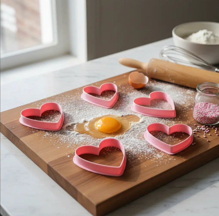Pack Cortadores de galleta en forma de corazones para fondant reposteria, galletas, masa fria y manualidades.