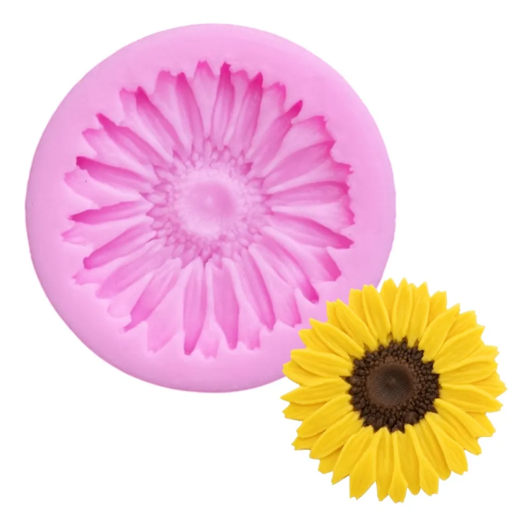 Molde de silicona Flor Girasol fondant, reposteria, chocolate, yeso y manualidades.