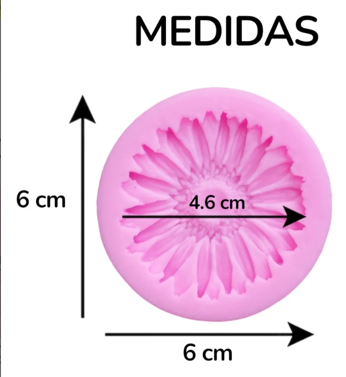 Molde de silicona Flor Girasol fondant, reposteria, chocolate, yeso y manualidades.