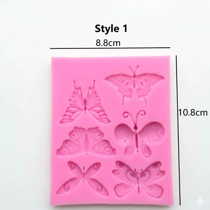 Molde de silicona en formas de Mariposas fondant, reposteria, chocolate, yeso y manualidades.