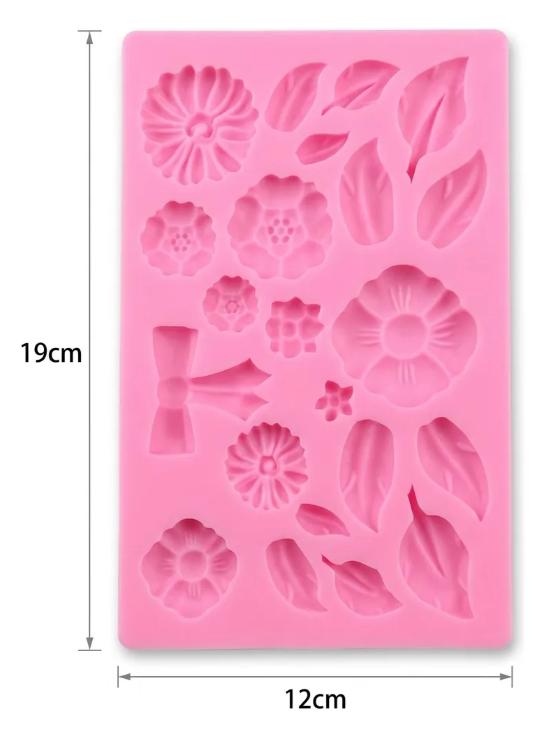 Molde de silicona de Flores, hojas, fondant, reposteria, chocolate, yeso y manualidades.