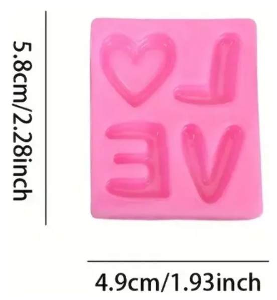 Molde de silicona de Love amor y amistad, fondant, reposteria, chocolate, yeso y manualidades.
