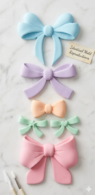 Molde de silicona de Lazos, fondant, reposteria, chocolate, yeso y manualidades.