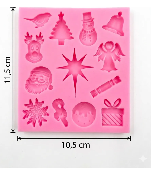 Molde de silicona de Navidad para fondant, reposteria, chocolates, y manualidades.
