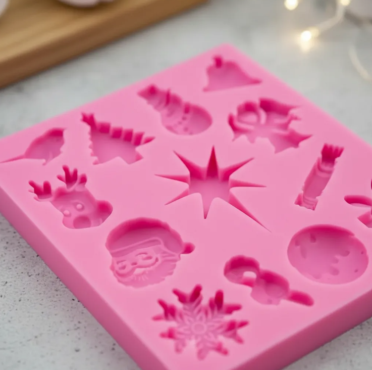 Molde de silicona de Navidad para fondant, reposteria, chocolates, y manualidades.