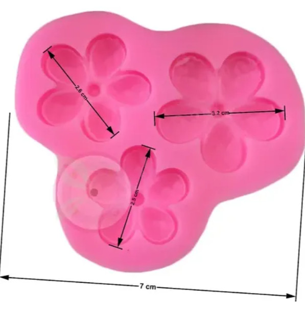 Molde de silicona de 5 petalos de flor, para fondant, reposteria, chocolates y manualidades.