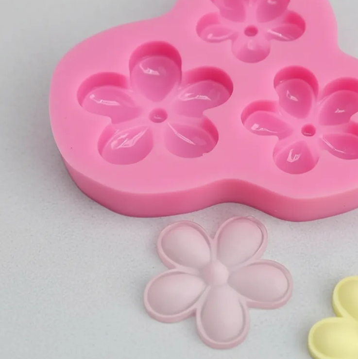 Molde de silicona de 5 petalos de flor, para fondant, reposteria, chocolates y manualidades.