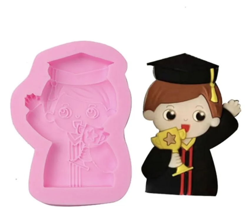 Molde de silicona de Graduacion niño o niña, para fondant, reposteria, chocolates y manualidades.
