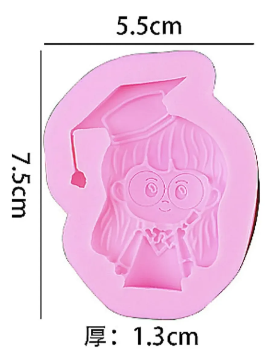 Molde de silicona de Graduacion niño o niña, para fondant, reposteria, chocolates y manualidades.