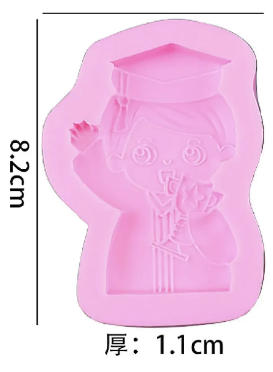 Molde de silicona de Graduacion niño o niña, para fondant, reposteria, chocolates y manualidades.