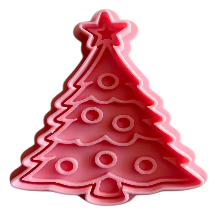 Cortador y sello de galletas Arbol de Navidad para fondant reposteria, galletas, masa fria y manualidades.