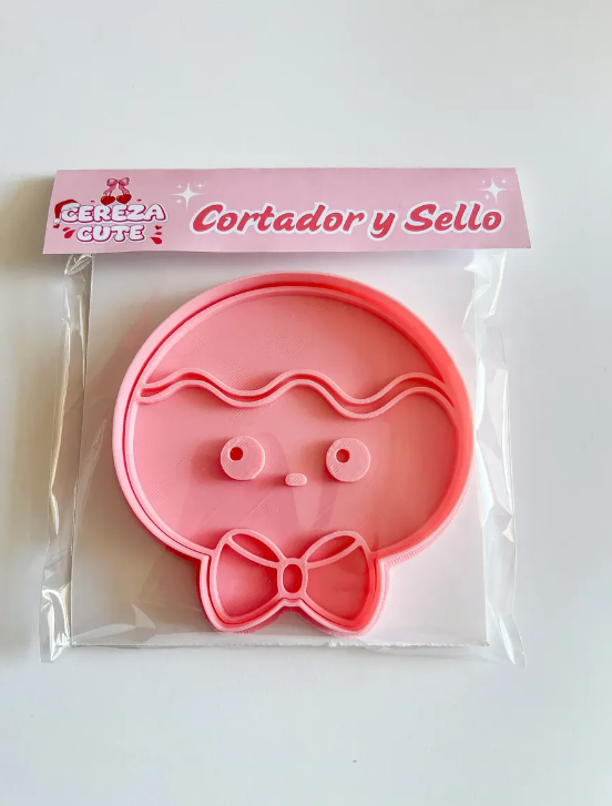 Cortador y sello de galletas Cara de Jengibre de Navidad para fondant reposteria, galletas, masa fria y manualidades.
