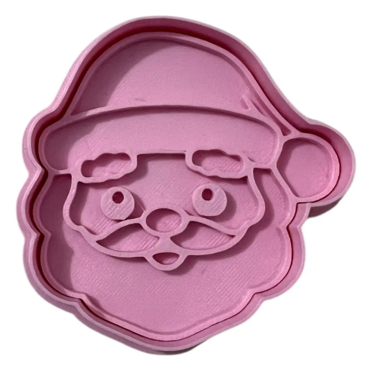 Cortador y sello de galletas de Viejo Pascuero de Navidad para fondant reposteria, galletas, masa fria y manualidades.