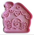 Cortador y sello de galletas de casa de Navidad para fondant reposteria, galletas, masa fria y manualidades.