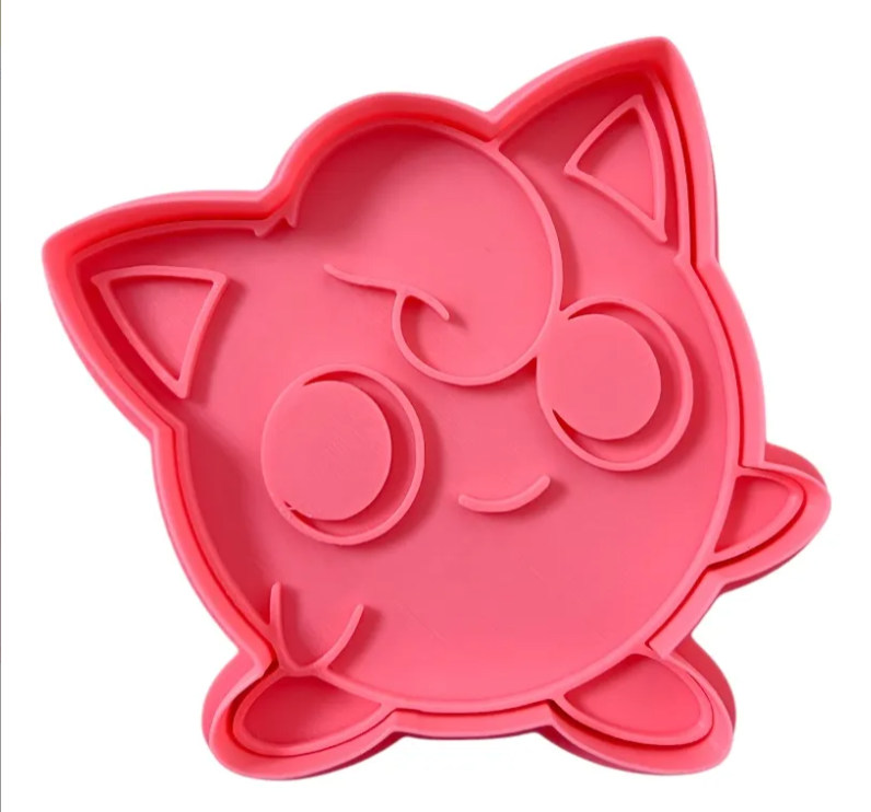 Cortador y sello de galleta Puff Rosa Anime para fondant reposteria, galletas, masa fria y manualidades.