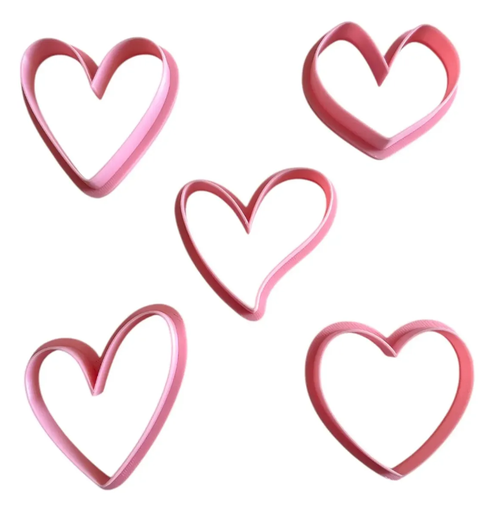 Pack Cortadores de galleta en forma de corazones para fondant reposteria, galletas, masa fria y manualidades.