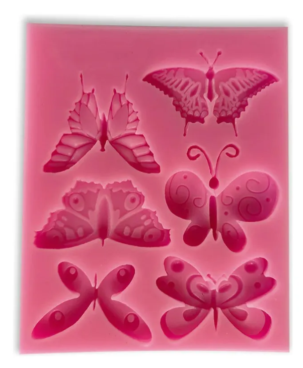 Molde de silicona en formas de Mariposas fondant, reposteria, chocolate, yeso y manualidades.