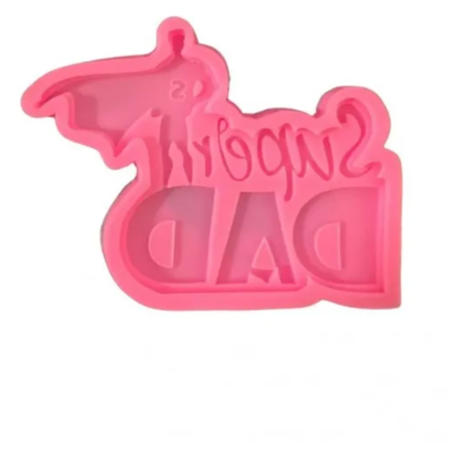 Molde de silicona de Super Dad Dia del padre, fondant, reposteria, chocolate, yeso y manualidades.