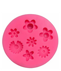 Molde de silicona de 7 formas de flores de 2cm, fondant, reposteria, chocolate, yeso y manualidades.