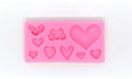 Molde de silicona de 9 formas de corazones para fondant, reposteria, chocolates, y manualidades.