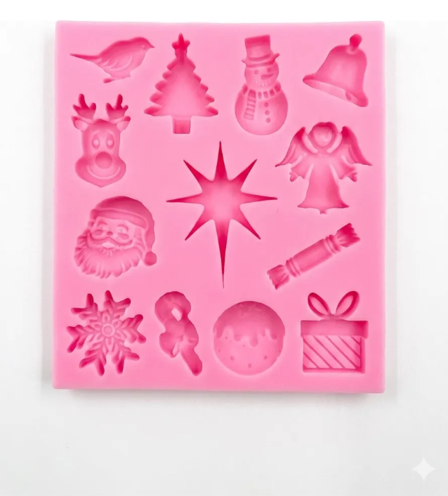 Molde de silicona de Navidad para fondant, reposteria, chocolates, y manualidades.