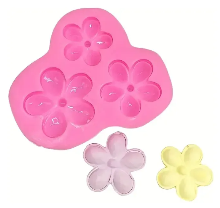 Molde de silicona de 5 petalos de flor, para fondant, reposteria, chocolates y manualidades.