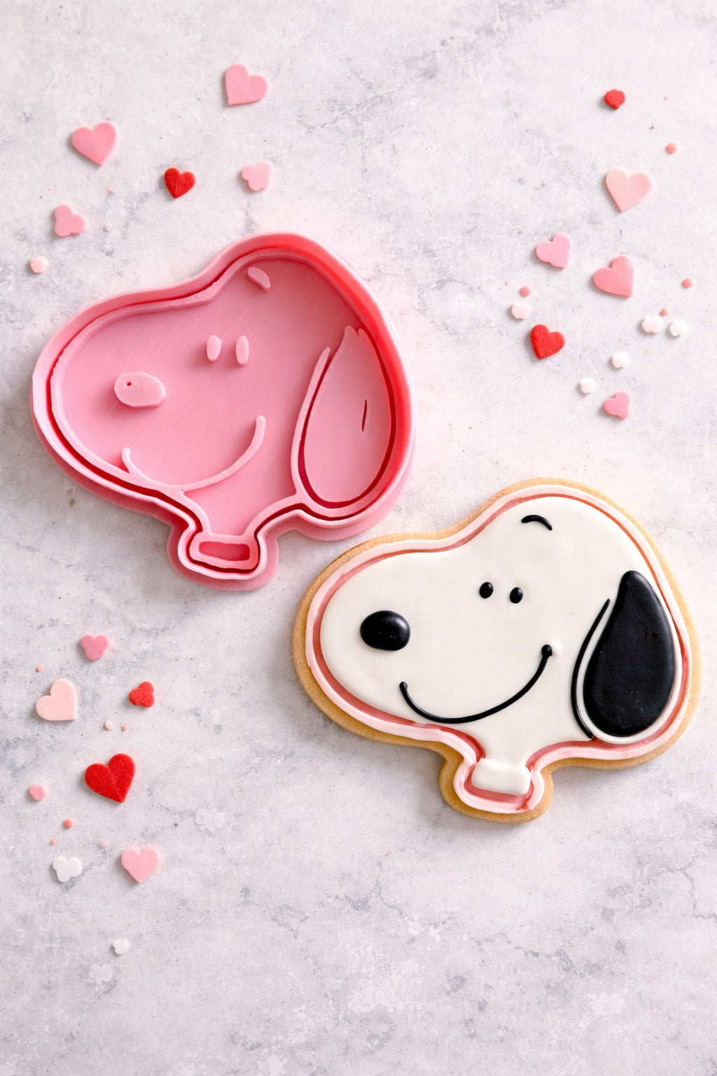 Cortador y sello de galleta Cabeza Perro dibujo animado para fondant reposteria, galletas, masa fria y manualidades.