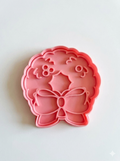 Cortador y sello de galletas Corona de guirnalda Navidad para fondant reposteria, galletas, masa fria y manualidades.